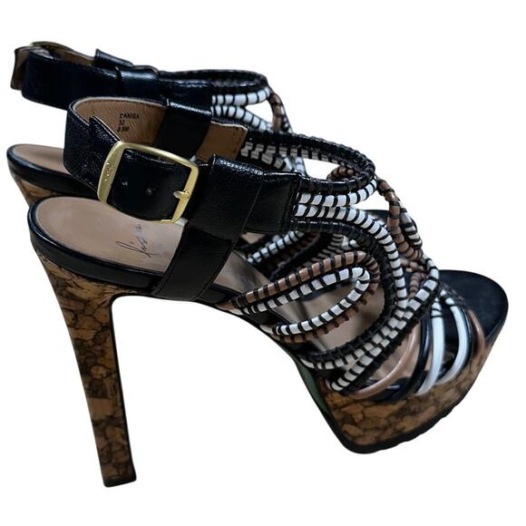 Lisa For Donald J. Pliner Danisa Black Leather Beaded Stiletto Women's  8.5 EUC - Picture 2 of 6